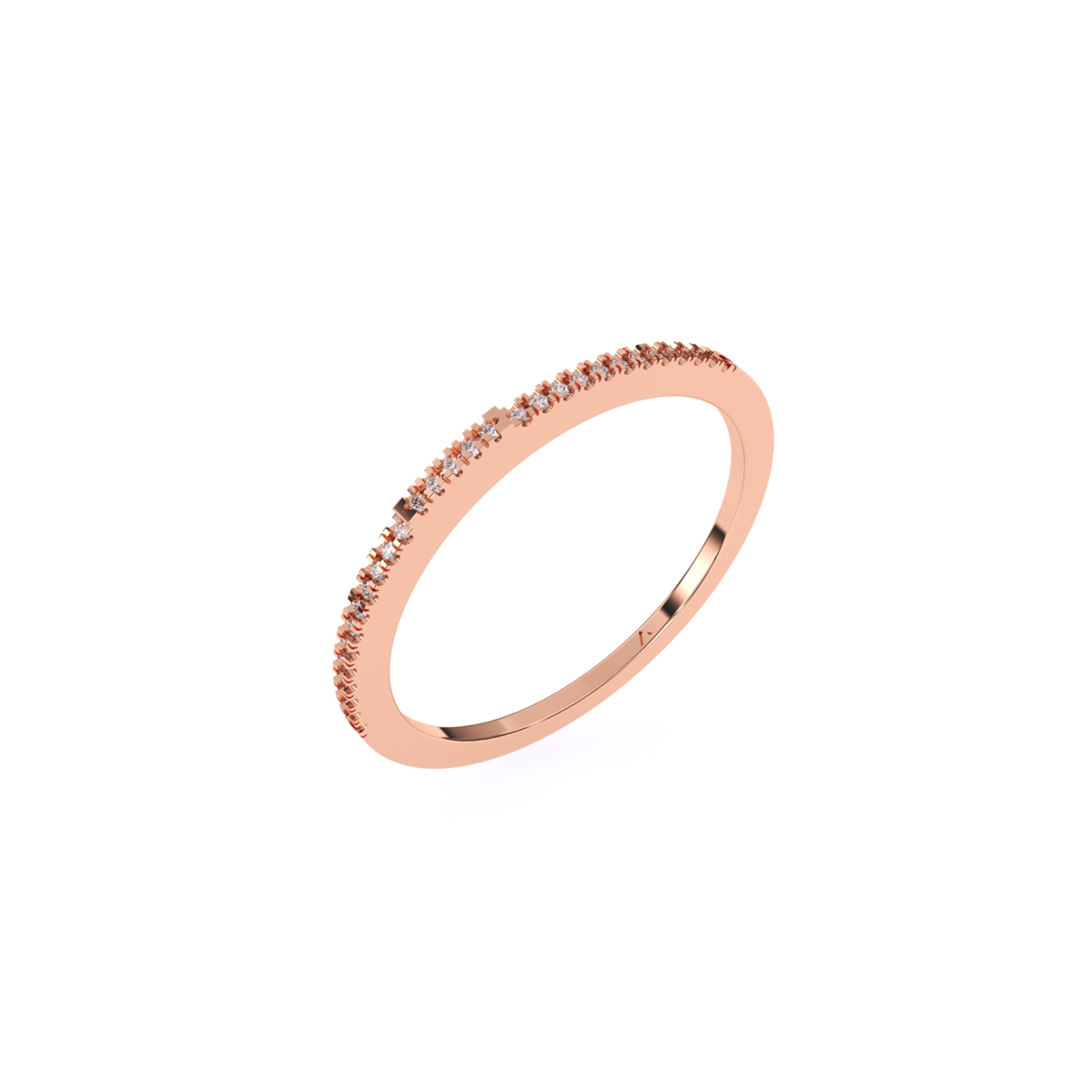 Stackable Half Eternity Diamond Wedding Band